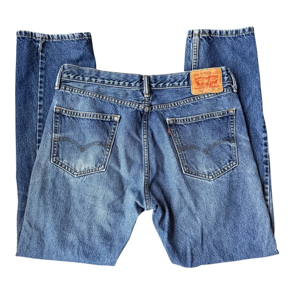 Levi's‎ 505 Jeans Men's 35x32 Regular Fit Straight Leg 100% Cotton Denim